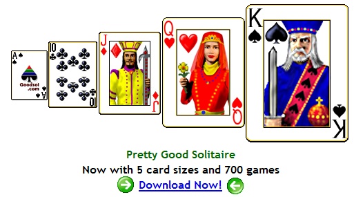 Pretty Good Solitaire - Now with 5 card sizes and 870 games including Spider